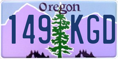 OR license plate 149KGD