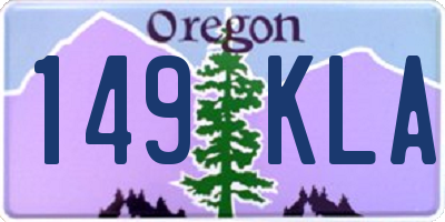 OR license plate 149KLA