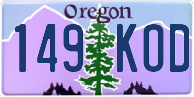 OR license plate 149KOD