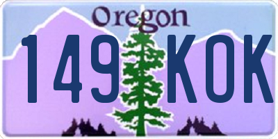 OR license plate 149KOK