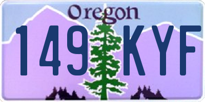 OR license plate 149KYF