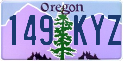 OR license plate 149KYZ