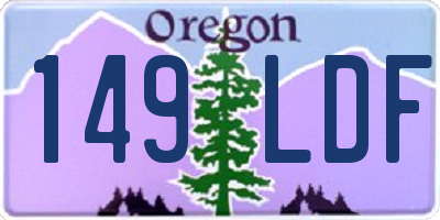 OR license plate 149LDF