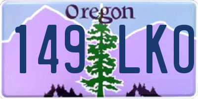OR license plate 149LKO