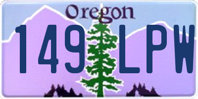 OR license plate 149LPW