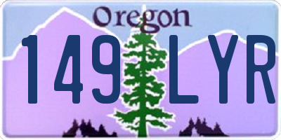 OR license plate 149LYR