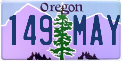 OR license plate 149MAY