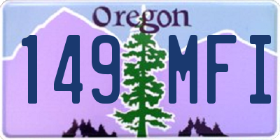 OR license plate 149MFI