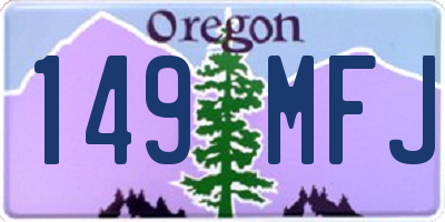 OR license plate 149MFJ