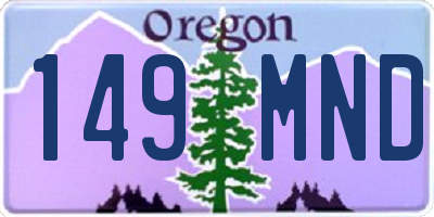 OR license plate 149MND
