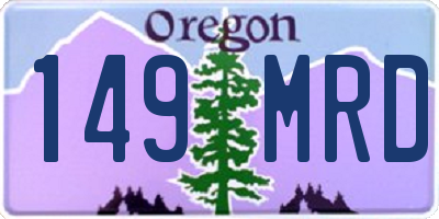 OR license plate 149MRD