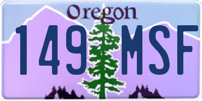 OR license plate 149MSF