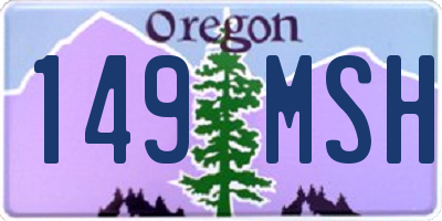 OR license plate 149MSH