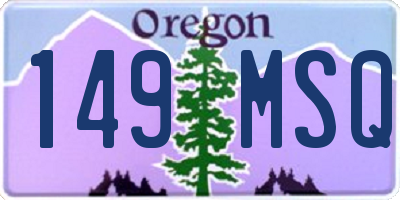 OR license plate 149MSQ