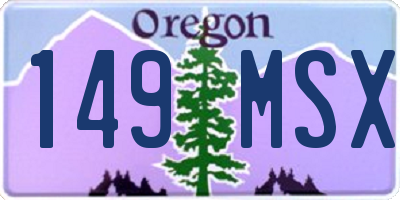 OR license plate 149MSX