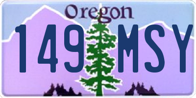 OR license plate 149MSY