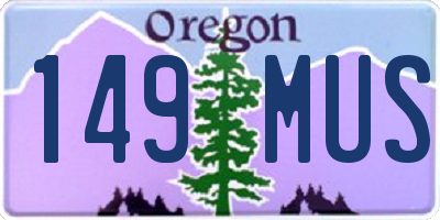 OR license plate 149MUS