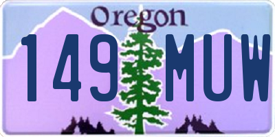 OR license plate 149MUW