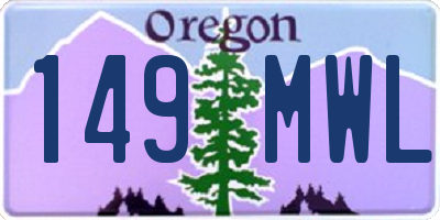OR license plate 149MWL