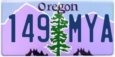 OR license plate 149MYA