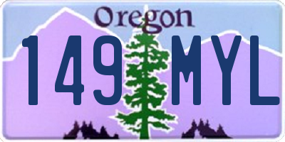 OR license plate 149MYL