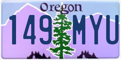 OR license plate 149MYU