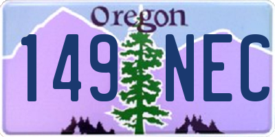OR license plate 149NEC