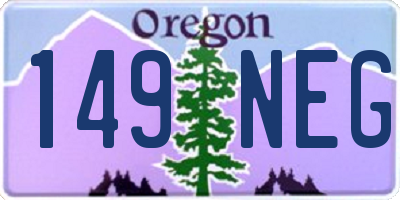 OR license plate 149NEG