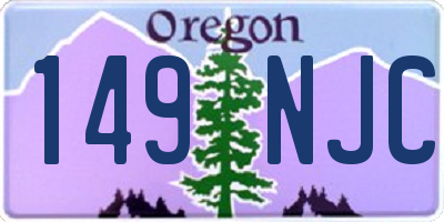 OR license plate 149NJC