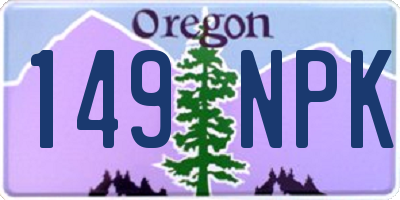 OR license plate 149NPK