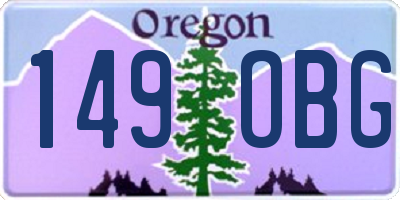 OR license plate 149OBG