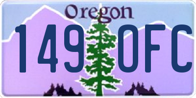 OR license plate 149OFC