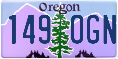 OR license plate 149OGN