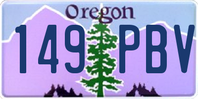 OR license plate 149PBV