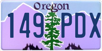 OR license plate 149PDX