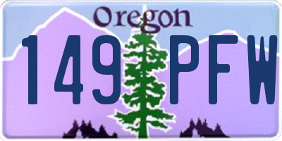 OR license plate 149PFW