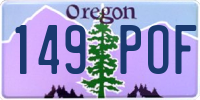 OR license plate 149POF