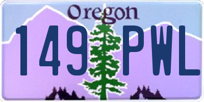 OR license plate 149PWL