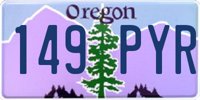 OR license plate 149PYR