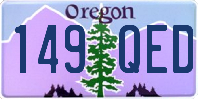 OR license plate 149QED