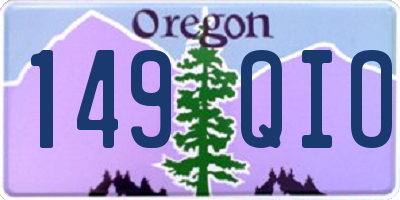 OR license plate 149QIO