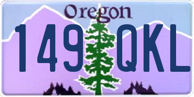 OR license plate 149QKL