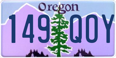 OR license plate 149QOY
