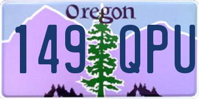 OR license plate 149QPU