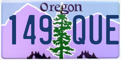 OR license plate 149QUE