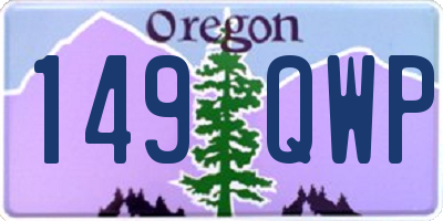 OR license plate 149QWP