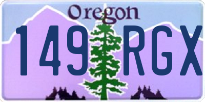 OR license plate 149RGX