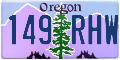 OR license plate 149RHW
