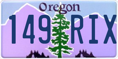 OR license plate 149RIX