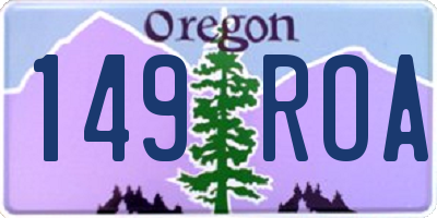 OR license plate 149ROA
